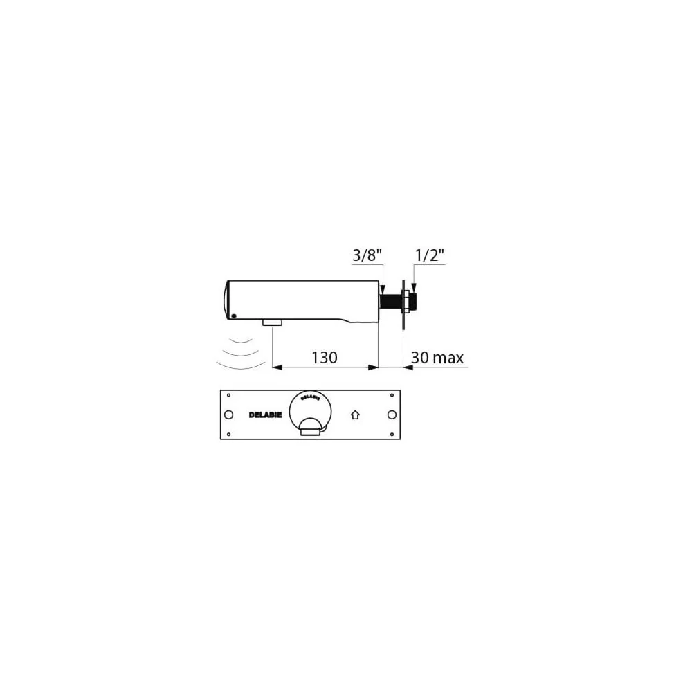 443400 / 443406 DELABIE TEMPOMATIC 4 Wall Mounted 130mm Electronic tap - Image 5