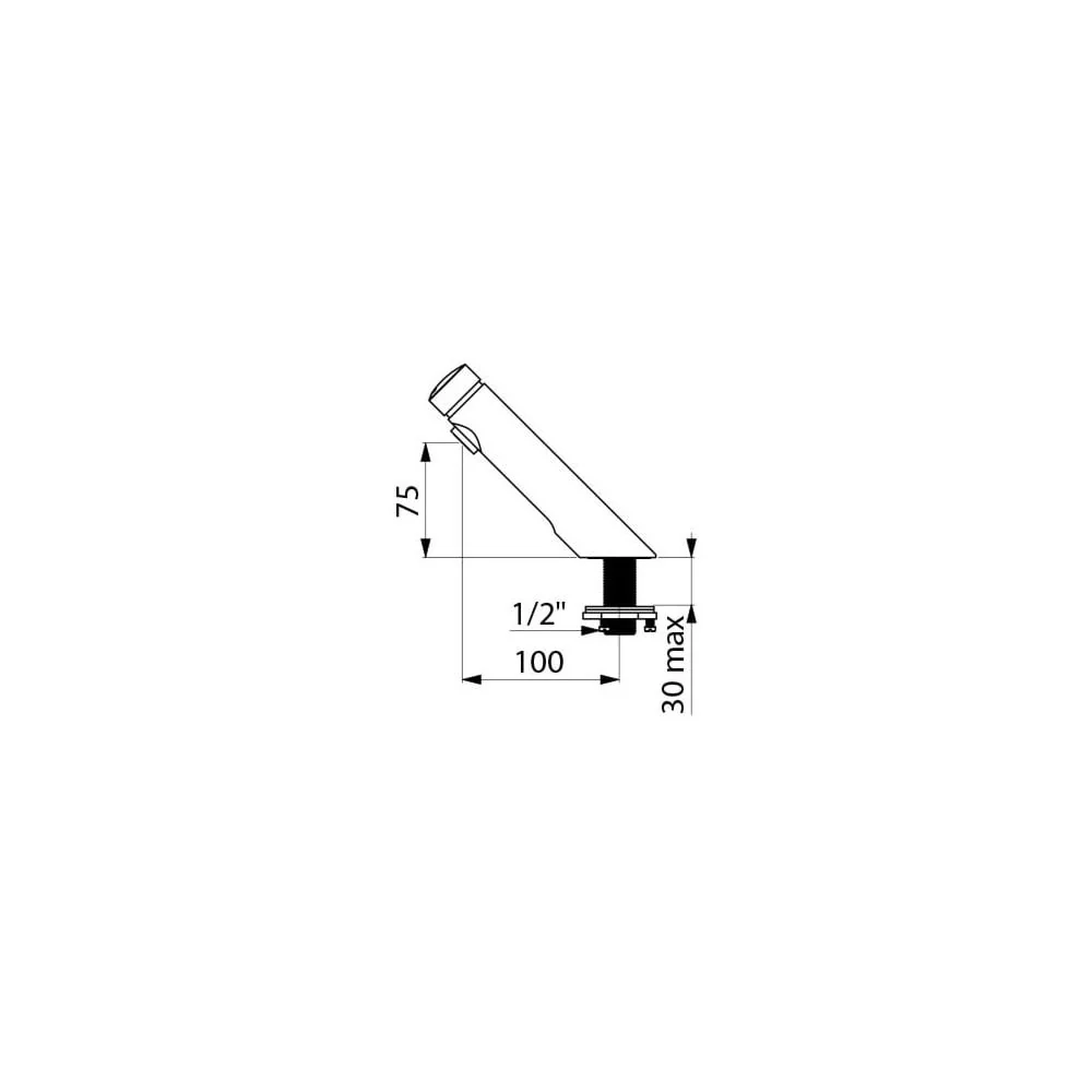 740300 DELABIE TEMPOSOFT 2 Reinforced 100mm Time Flow Basin Tap - Image 3