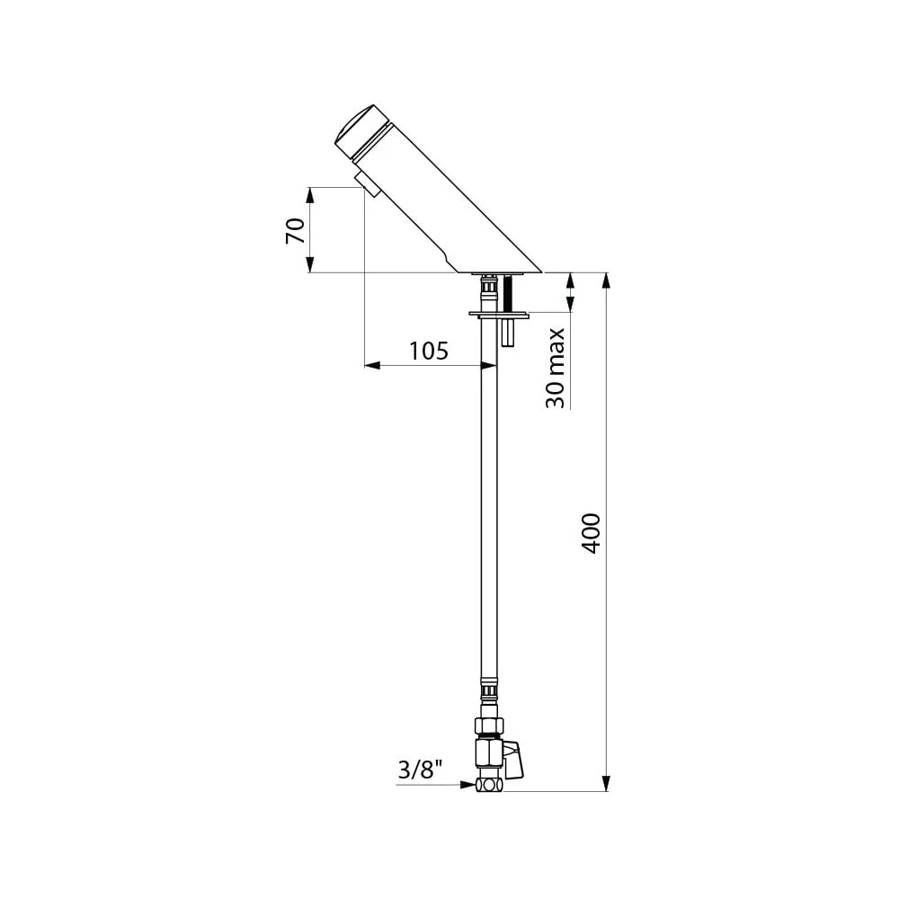794000 DELABIE TEMPOMIX 3 Deck Mounted 105mm 3/8" Time Flow Mixer Tap - Image 5