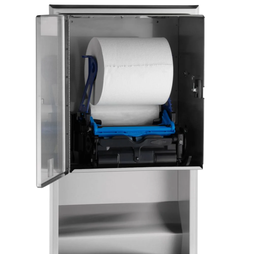 B-3974 Recessed Convertible Automatic, Universal Roll Towel Dispenser Equipped with LED Light/Waste Bin - Image 3