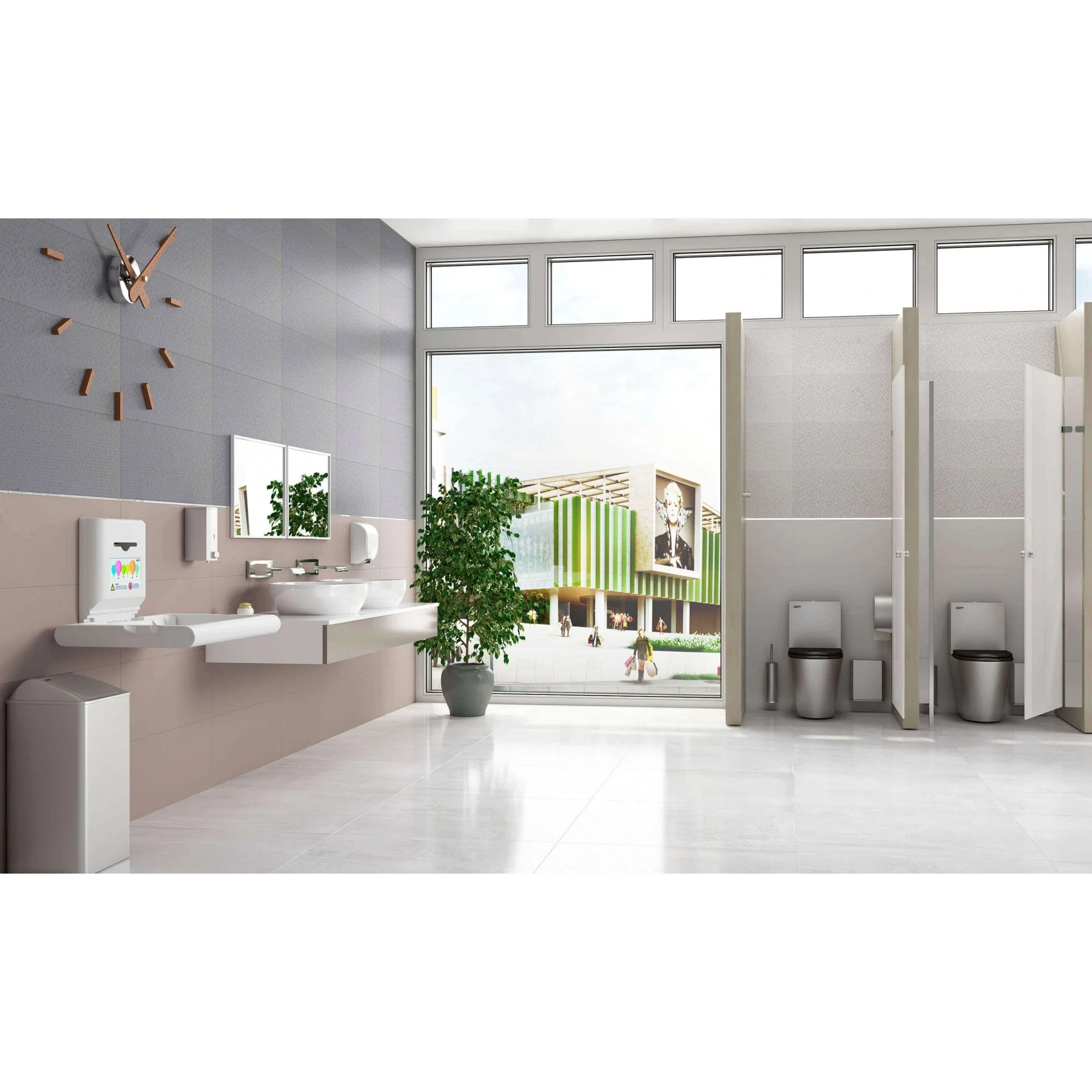 BabyMedi® Horizontal Baby Changing Station - Polypropylene / Stainless Steel with Ioniser - Image 9