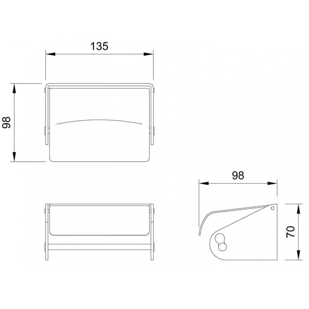 BC266 Dolphin Single Stainless Steel Toilet Roll Holder - Image 2
