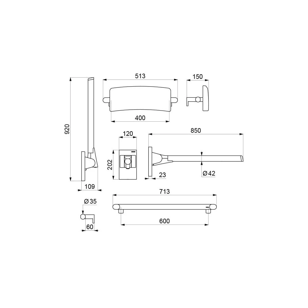 Be-Line® WC Doc M pack with backrest 511809 - Image 4