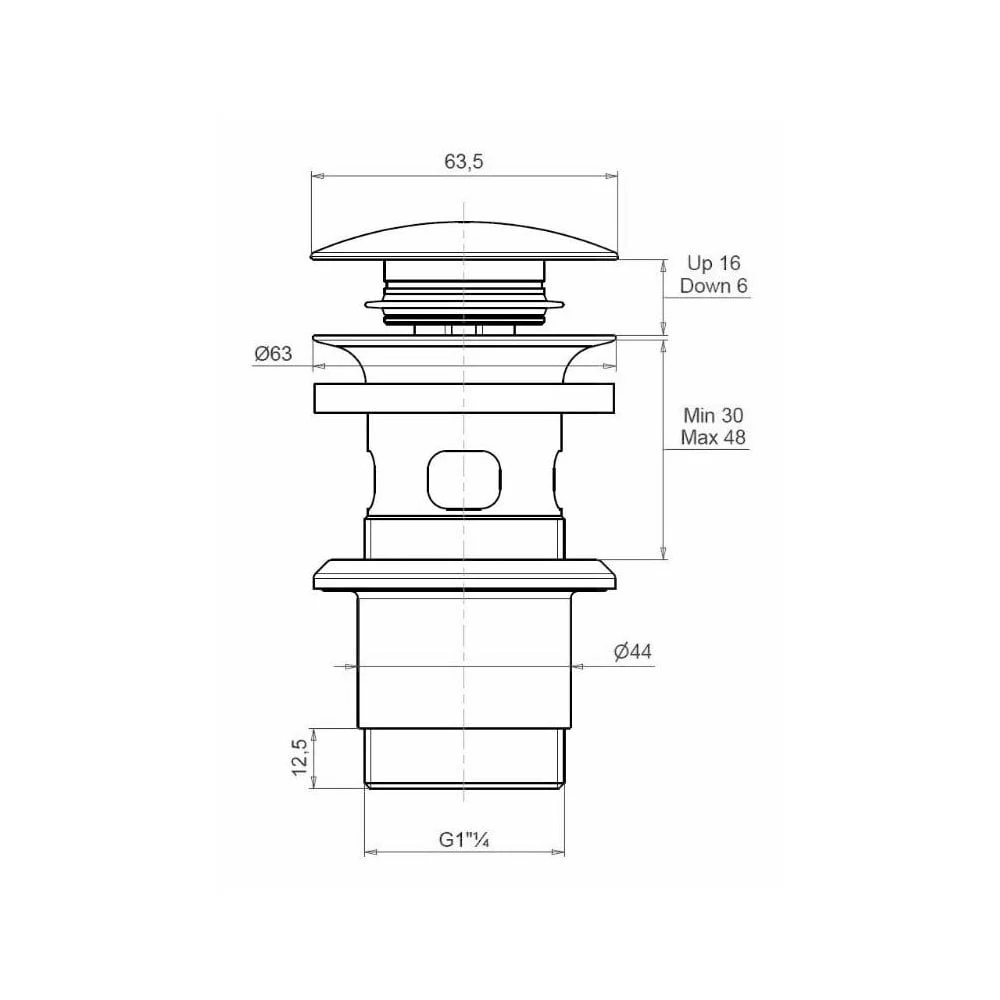 Blue Click-Clack Basin Waste (Slotted) - Image 3