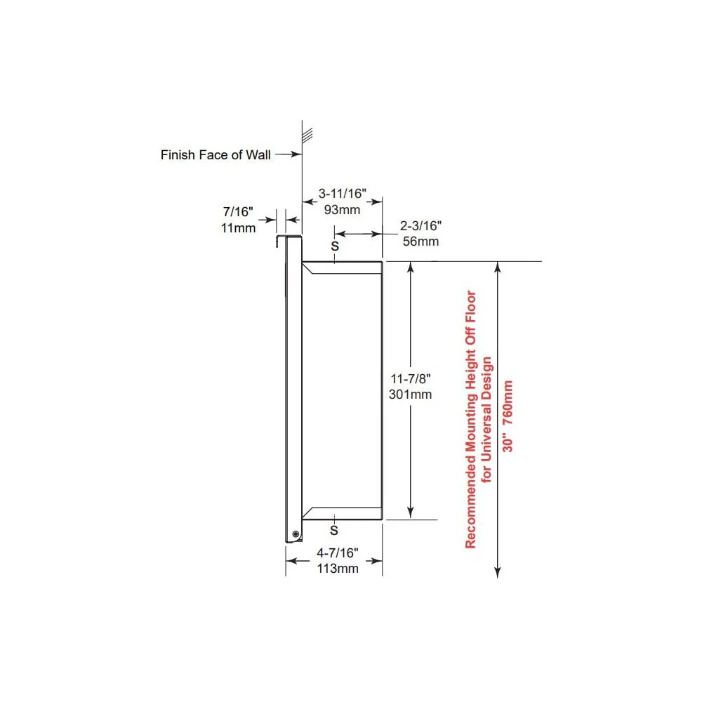 B-3513 Recessed 2.3L Sanitary Napkin Disposal - Image 4