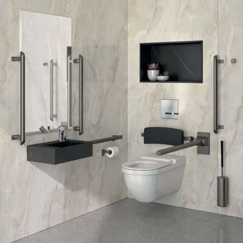 4051 Be-Line® Wall-Mounted Toilet Brush Set With Lid - Image 8