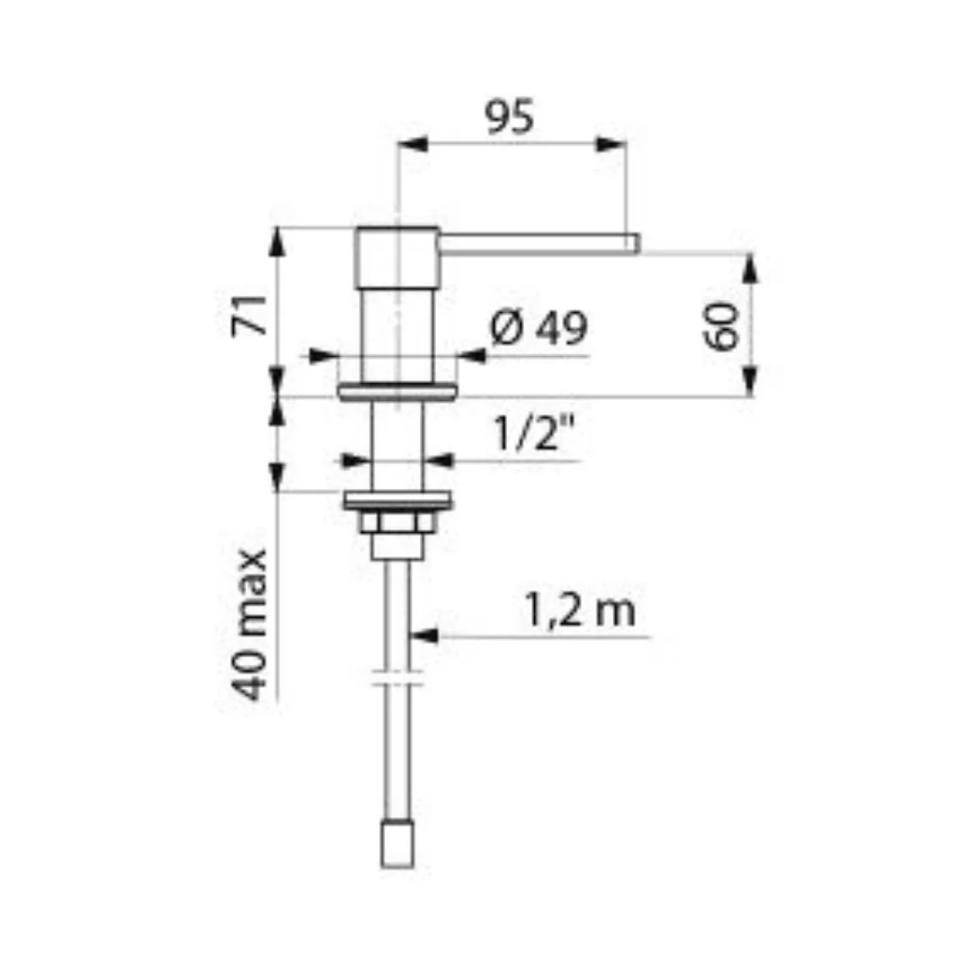 729164 Deck-Mounted Soap Dispenser For Remote Tank Filling - Image 4