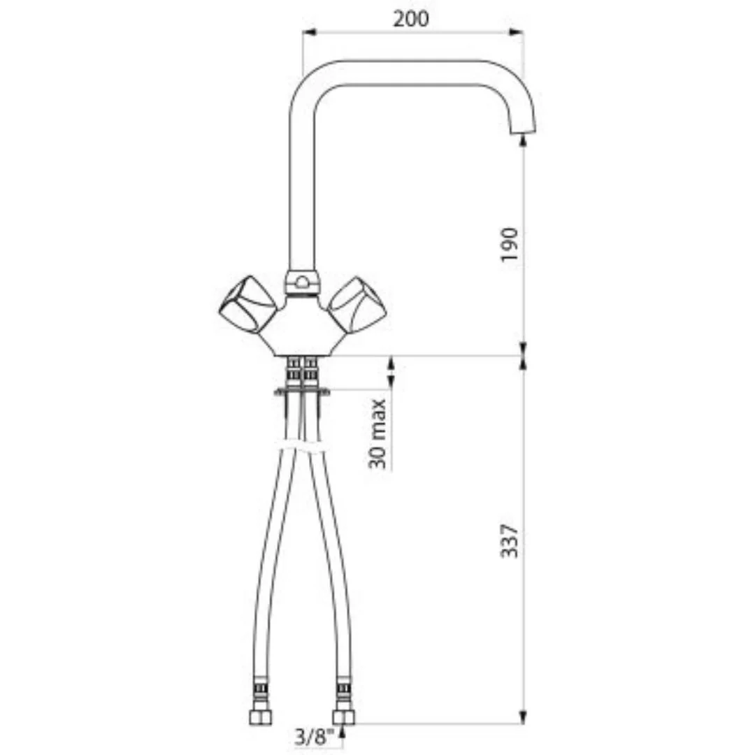 G66452 Deck-Mounted Single Hole Mixer - 45 lpm - Image 4