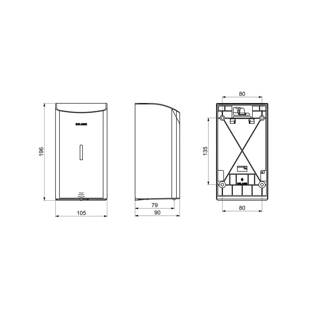 DELABIE Wall Mounted 0.5L Electronic Liquid Soap Dispenser (Suitable for Hydroalcoholic Gel) - Image 4