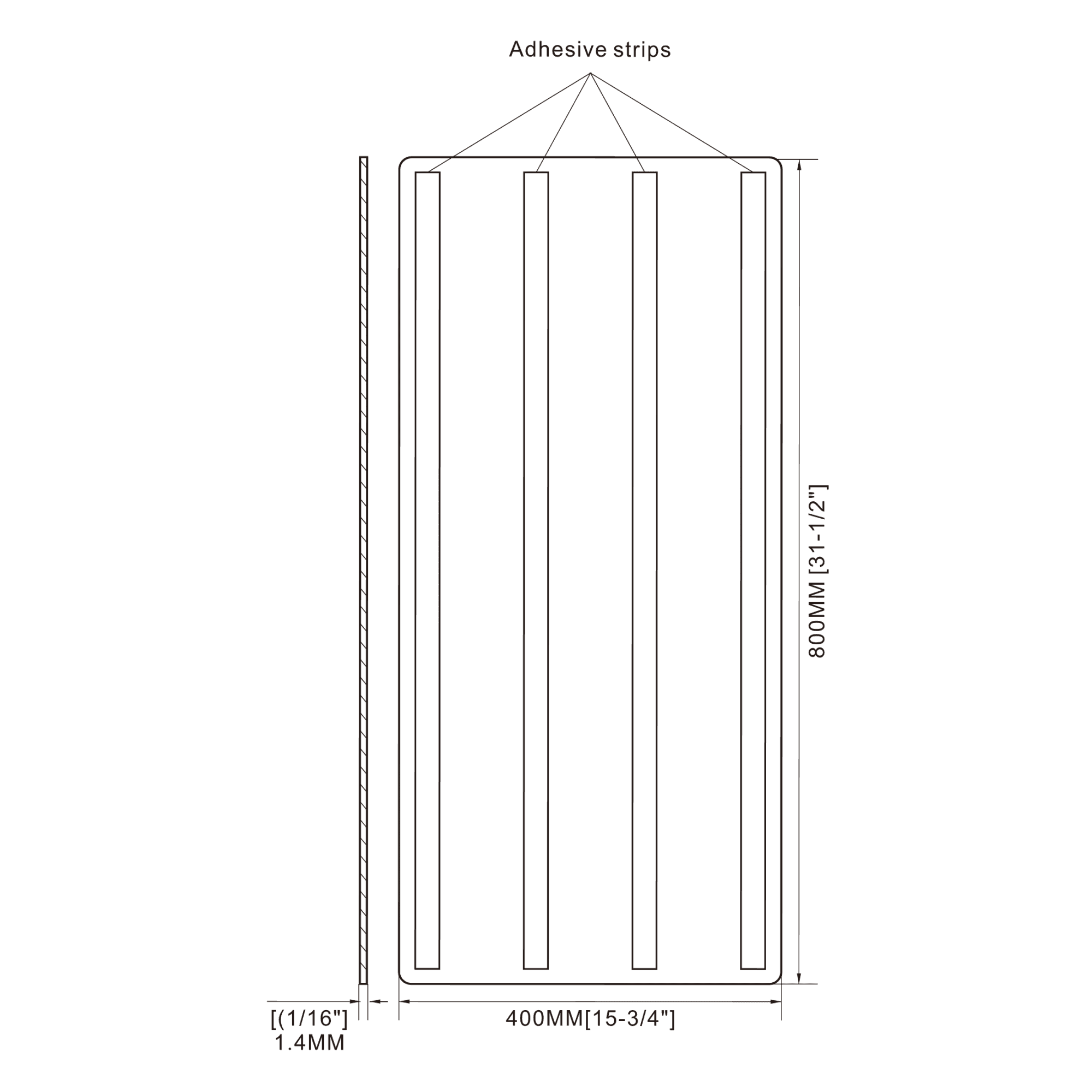 Hand Dryer Splash Back Stainless Steel Wall Guard with Adhesive Fixing (800 x 400mm) - Image 3