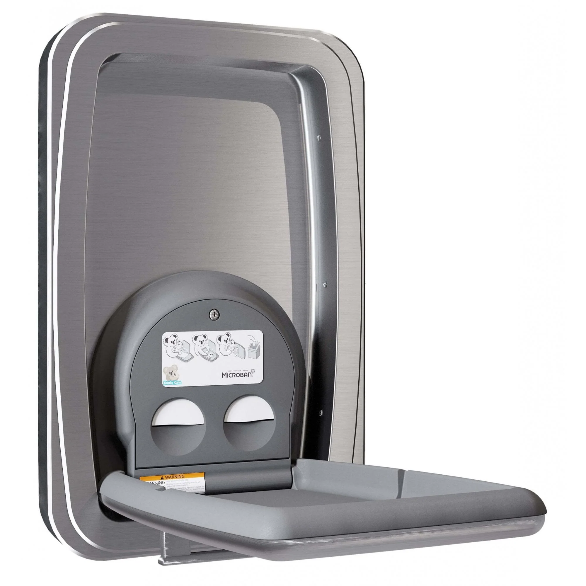 KB311-SSWM-EN Vertical Stainless Steel Surface-Mounted Baby Changing Station - Image 3