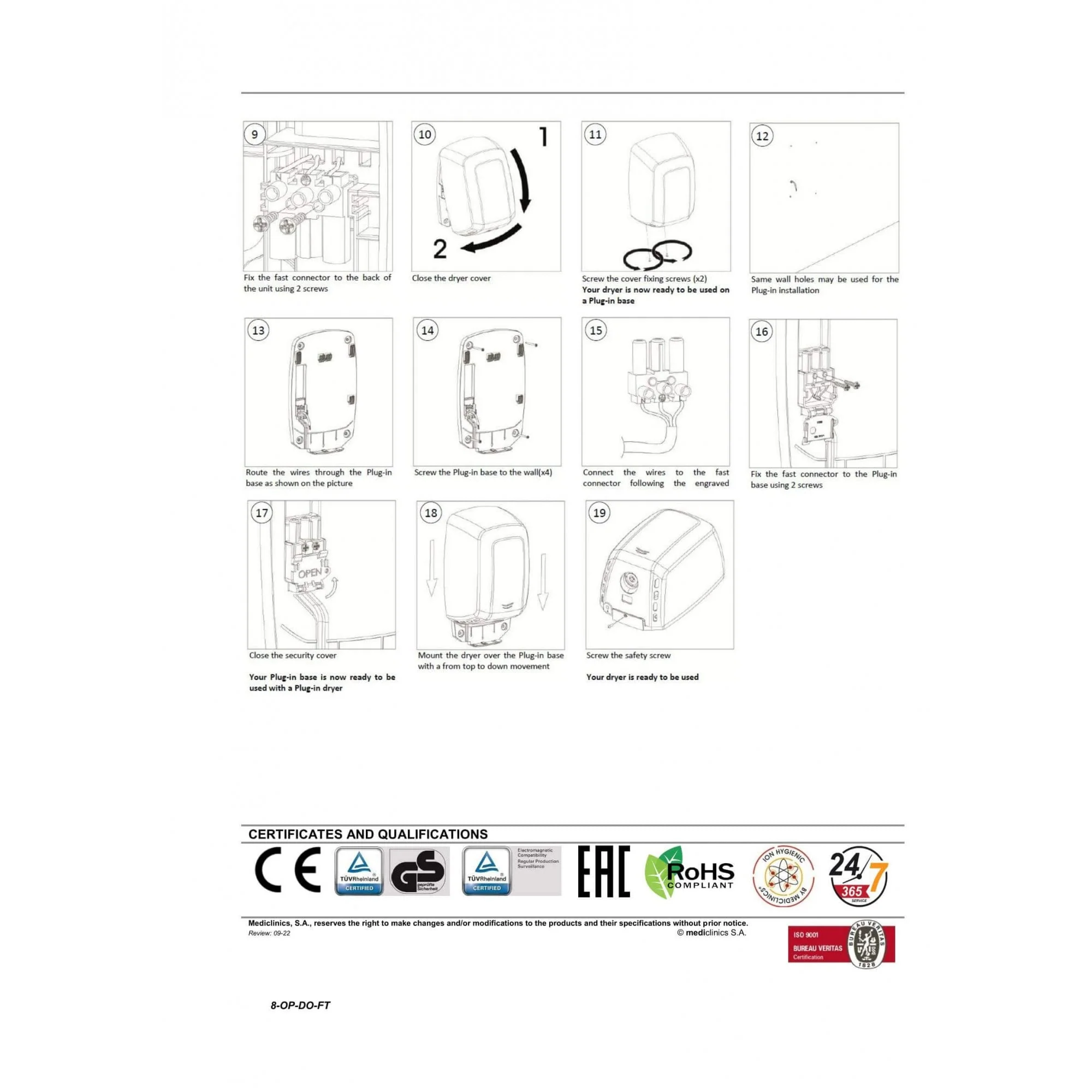 Mediclinics Machflow Plus HEPA & Ioniser Hand Dryer - White M09A-I - Image 7