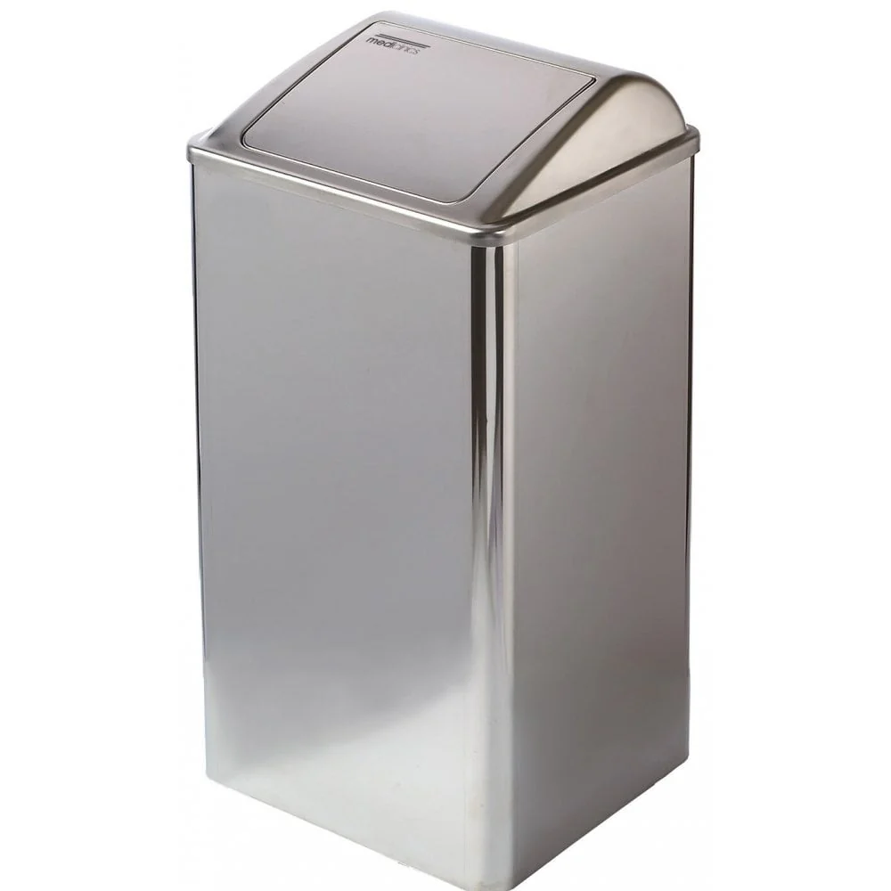 Mediclinics Stainless Steel Wall Mounted 65L Self Closing Lid Bin - Image 2
