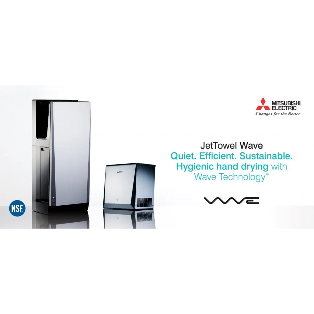 Mitsubishi Jet Towel Slim Heated Wave i01 Hand Dryer - Silver - Image 6