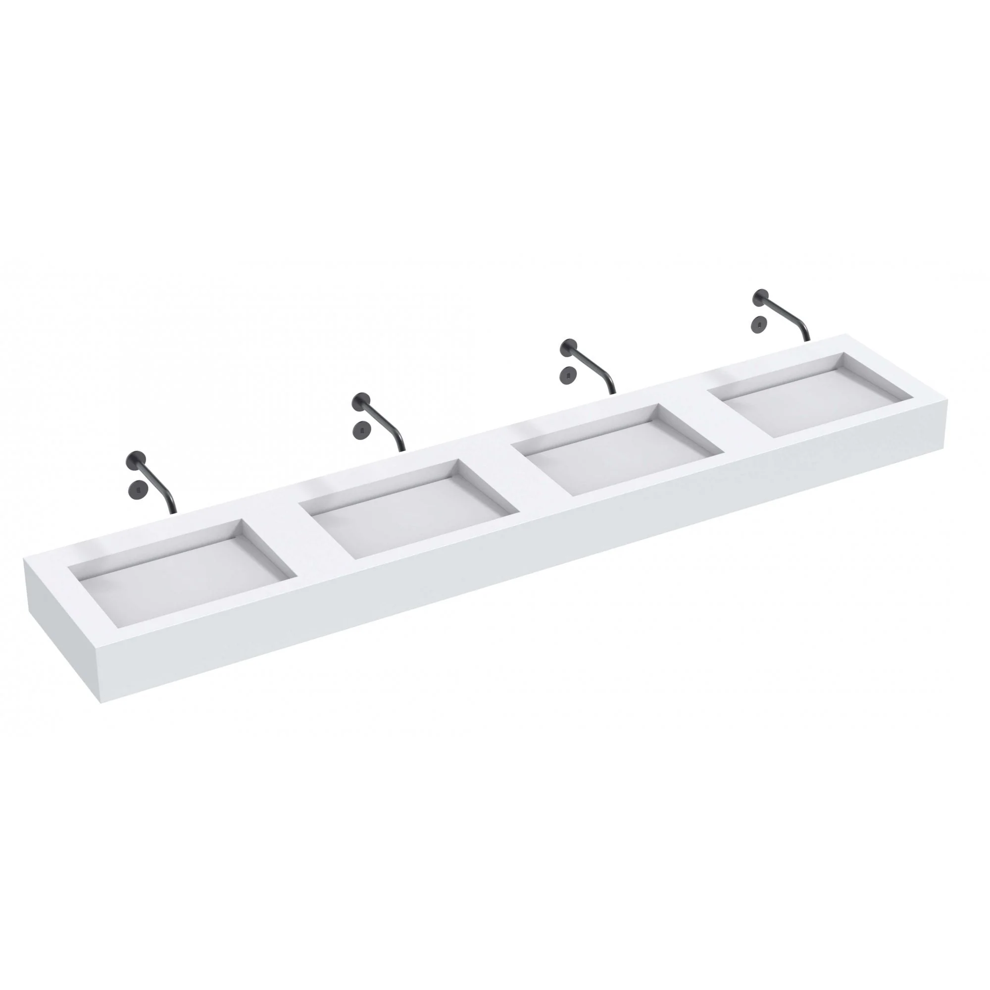 The Monolith M+ or L+ Series Wall Mounted Wash Basin L.2400mm (450 or 600mm Depth) - Image 2