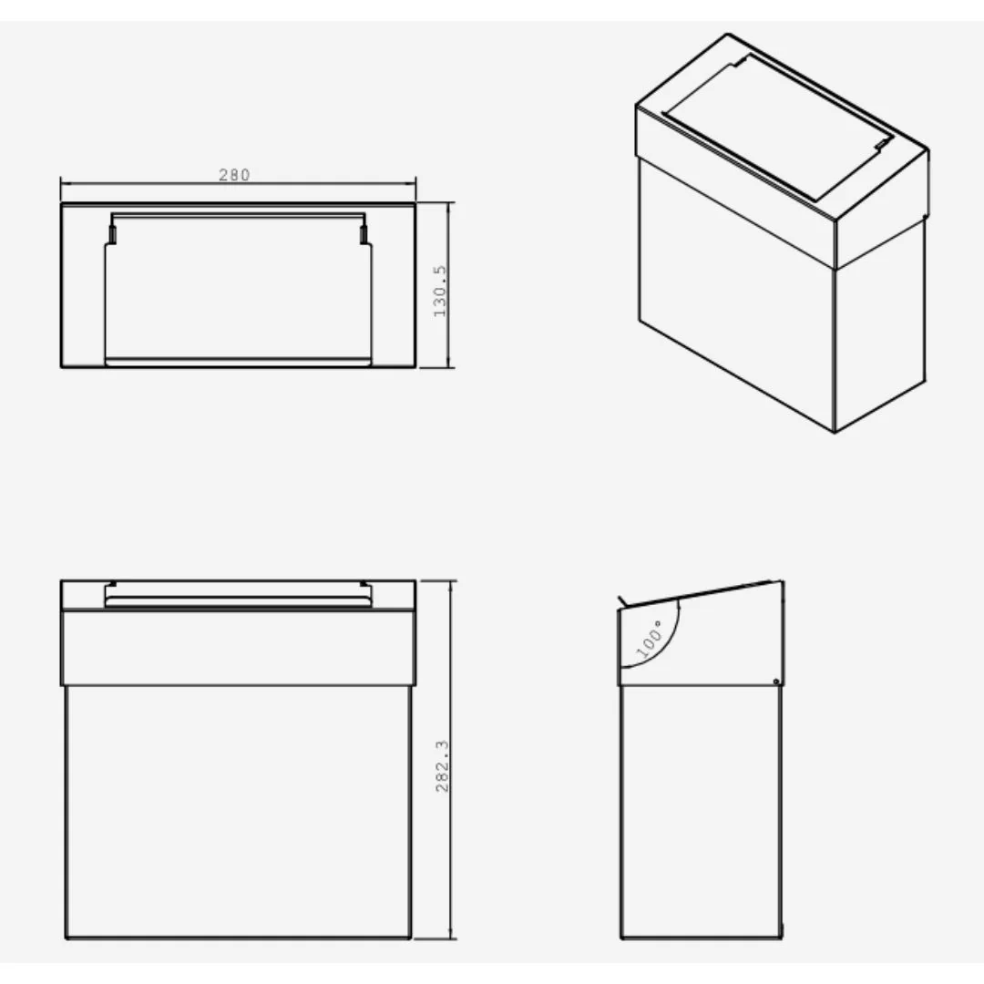7L Wall Mounted Sanitary Bin TSL.909 - Image 6