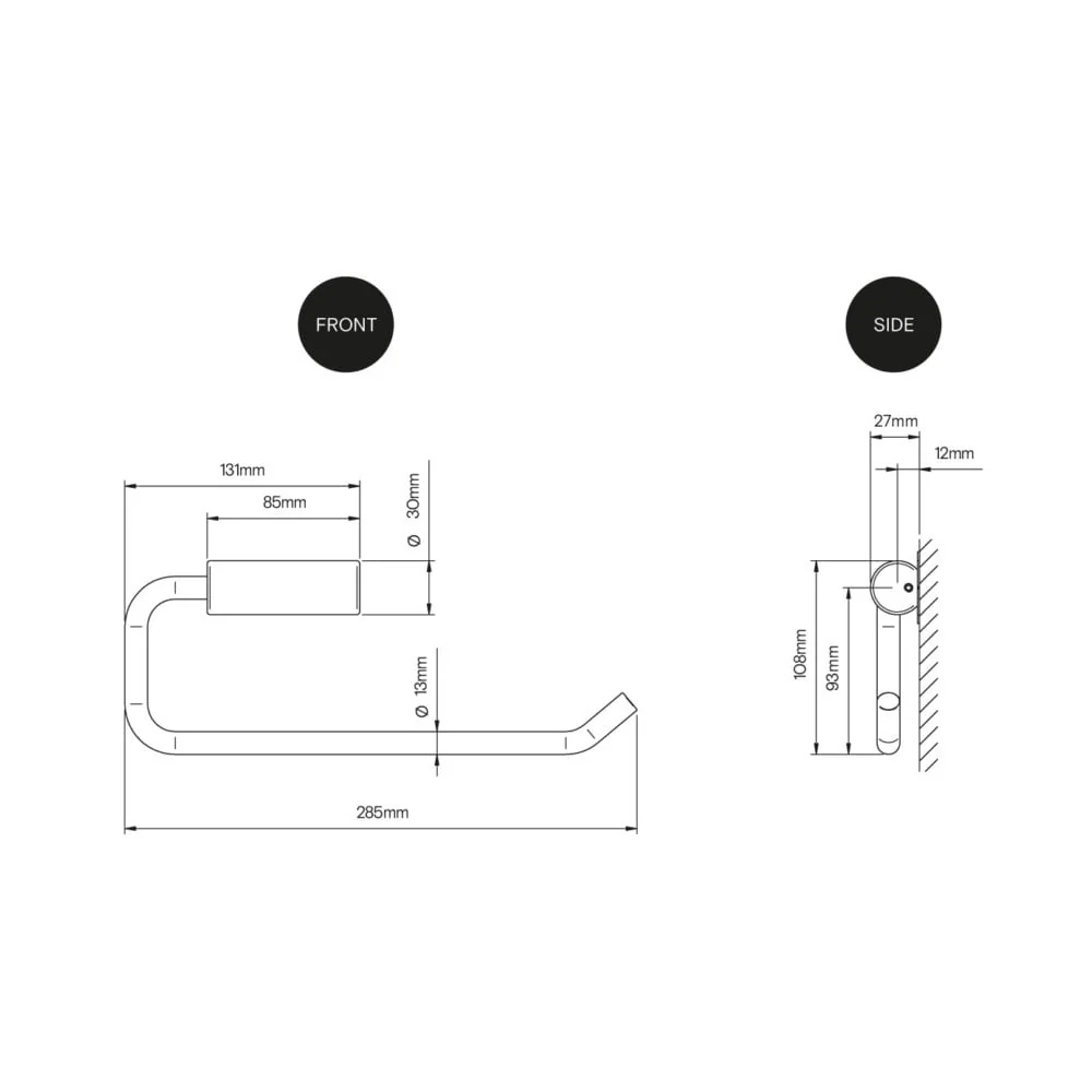 Stainless Steel Double Toilet Roll Holder with a Concealed Fixing TSL.46 - Image 6