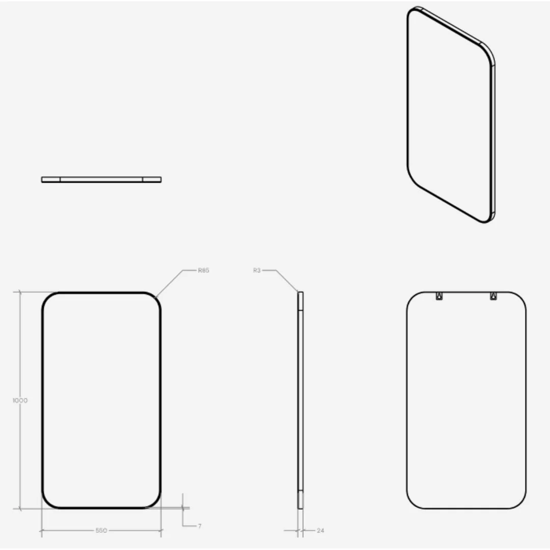 Wall Mounted Mirror / Rectangular TSL.MR20 (1000x550) - Image 6
