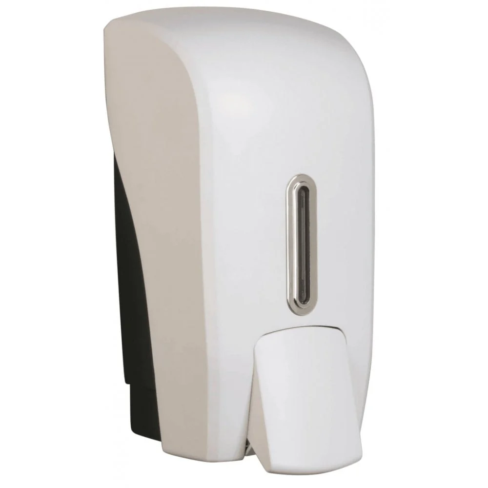 Vivo Halo Series ABS Plastic 1L Satin White Liquid Soap Dispenser - Image 5