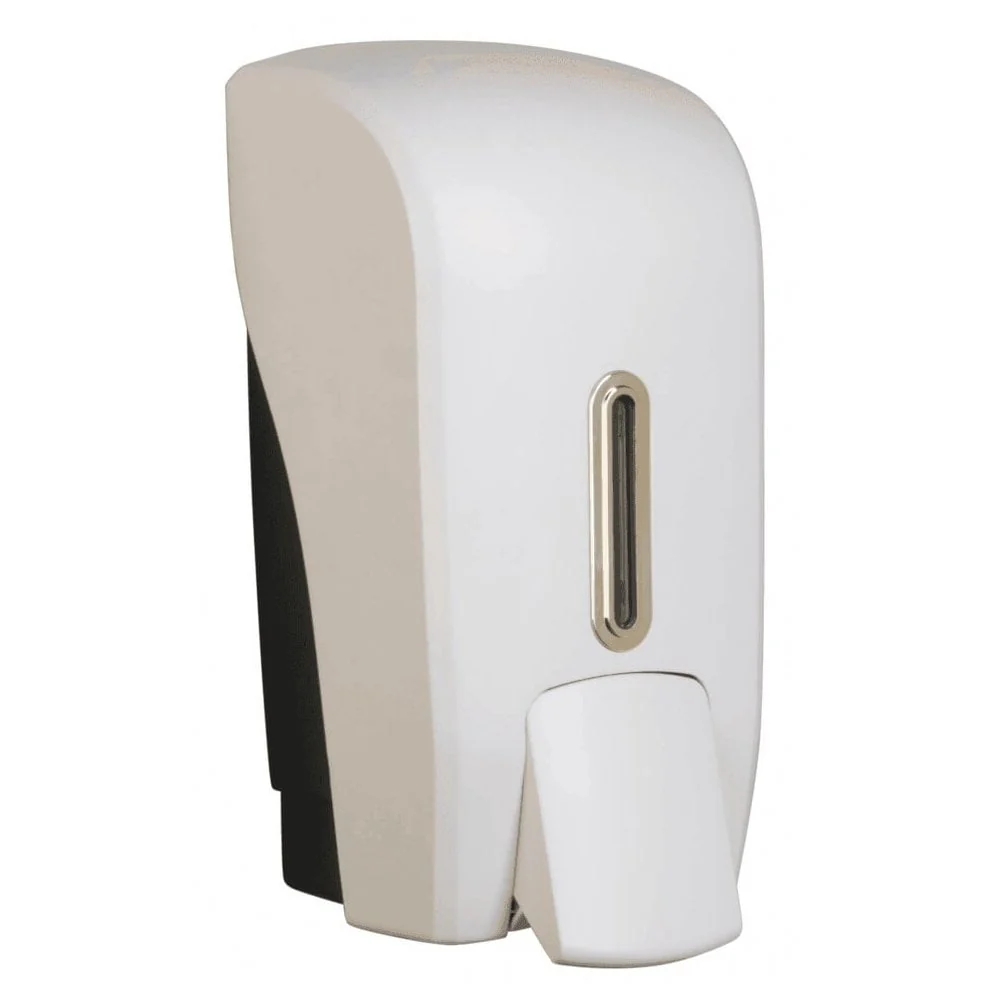 Vivo Halo Series ABS Plastic 1L Satin White Liquid Soap Dispenser - Image 7