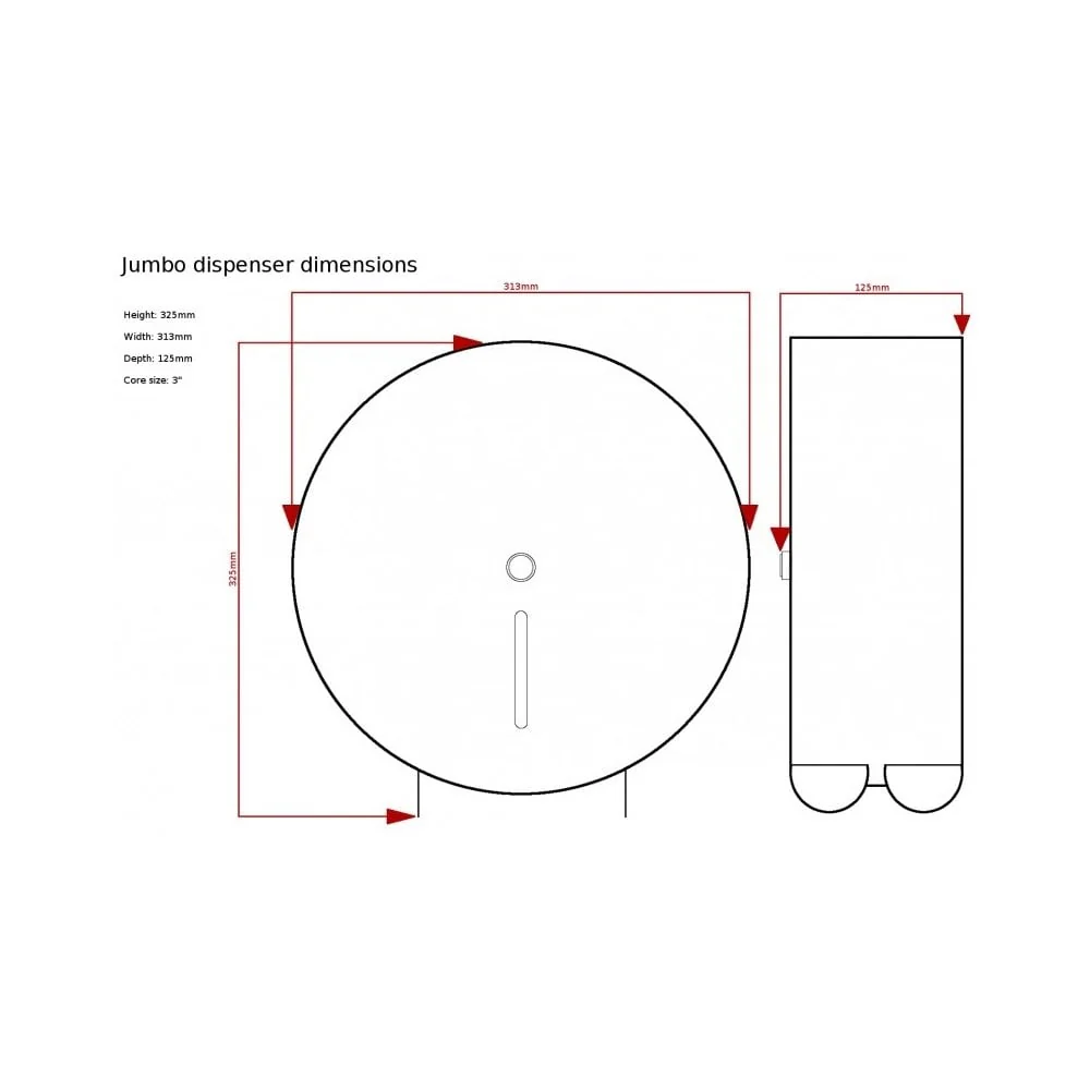 Vivo Wall Mounted Metal Jumbo Toilet Roll Holder - Image 3